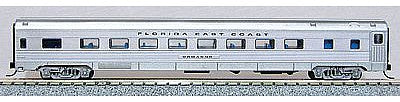 Con-Cor 41258 N Scale Budd 85' Corrugated-Side Coach - Ready to Run -- Florida East Coast (silver)