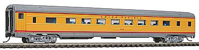 Con-Cor 41264 N Scale Budd 85' Corrugated-Side Coach - Ready to Run -- Union Pacific (Armour Yellow, gray)