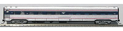 Con-Cor 41267 N Scale Budd 85' Fluted-Side Coach - Ready to Run -- Amtrak #5870 (Phase IVb, silver, Wide blue & Thin red Stripe, Wave Logo)
