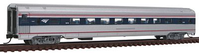 Con-Cor 41269 N Scale Budd 85' Fluted-Side Coach - Ready to Run -- Amtrak #5878 (Phase IVb, silver, Wide blue & Thin red Stripe, Wave Logo)