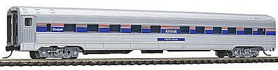 Con-Cor 41286 N Scale Budd 85' Corrugated-Side 10-6 Sleeper - Ready to Run -- Amtrak (Phase IV, silver, blue, red)