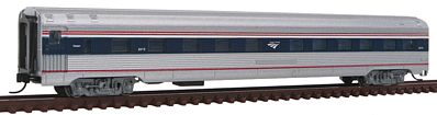 Con-Cor 41293 N Scale Budd 85' Fluted-Side 10-6 Sleeper - Ready to Run -- Amtrak #2016 (Phase IVb, silver, Wide blue & Thin red Stripe, Wave Logo)