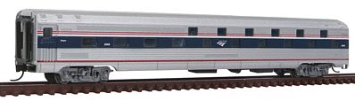 Con-Cor 41318 N Scale Budd 85' Corrugated-Side 24-8 Slumbercoach - Ready to Run -- Amtrak #2068 (Phase IVb, silver, Wide blue & Thin red Stripe, Wave Logo)
