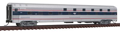 Con-Cor 41320 N Scale Budd 85' Corrugated-Side 24-8 Slumbercoach - Ready to Run -- Amtrak #2078 (Phase IVb, silver, Wide blue & Thin red Stripe, Wave Logo)