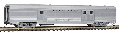 Con-Cor 41330 N Scale Budd 72' Streamlined Corrugated Side Baggage Car -- Chicago, Burlington & Quincy
