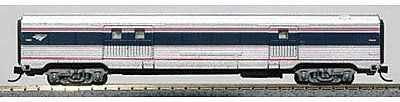 Con-Cor 41342 N Scale Budd 72' Fluted-Side Baggage - Ready to Run -- Amtrak #1204 (Phase IVb; silver, Wide blue & Thin red Stripe; Wave Logo)
