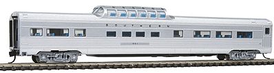 Con-Cor 41354 N Scale Budd 85' Corrugated-Side Mid-Train Dome - Ready to Run -- Southern Railway (silver)