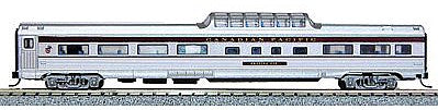 Con-Cor 41360 N Scale Budd 85' Corrugated-Side Mid-Train Dome - Ready to Run -- Canadian Pacific (silver, maroon)