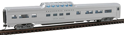 Con-Cor 41362 N Scale Budd 85' Corrugated-Side Mid-Train Dome - Ready to Run -- California Zephyr (silver)