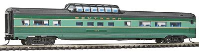 Con-Cor 41365 N Scale Budd 85' Corrugated-Side Mid-Train Dome - Ready to Run -- Southern Railway (Crescent, 2-Tone Green)
