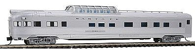 Con-Cor 41376 N Scale Budd 85' Corrugated-Side Dome-Observation - Ready to Run -- Santa Fe (silver)
