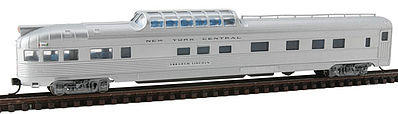 Con-Cor 41377 N Scale Budd 85' Corrugated-Side Dome-Observation - Ready to Run -- New York Central (silver)