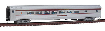Con-Cor 41403 N Scale Budd 85' Corrugated-Side Parlor - Ready to Run -- Pennsylvania Railroad (silver, tuscan Letterboard, Small Keystone)