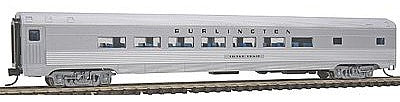 Con-Cor 41405 N Scale Budd 85' Corrugated-Side Parlor - Ready to Run -- Chicago, Burlington & Quincy (silver)
