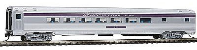 Con-Cor 41407 N Scale Budd 85' Corrugated-Side Parlor - Ready to Run -- Atlantic Coast Line (silver, purple Letterboard)