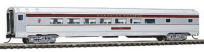 Con-Cor 41410 N Scale Budd 85' Corrugated-Side Parlor - Ready to Run -- Canadian Pacific (silver, maroon)