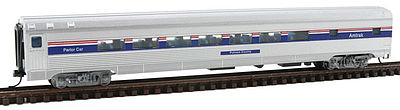 Con-Cor 41411 N Scale Budd 85' Corrugated-Side Parlor - Ready to Run -- Amtrak (Phase IV, silver, blue, red)
