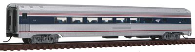 Con-Cor 41418 N Scale Budd 85' Fluted-Side Parlor - Ready to Run -- Amtrak #3349 (Phase IVb, silver, Wide blue & Thin red Stripe, Wave Logo)