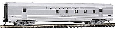 Con-Cor 41430 N Scale Budd 72' Corrugated-Side Railway Post Office - Ready to Run -- Chicago, Burlington & Quincy (silver)