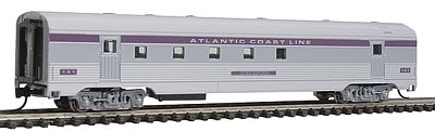 Con-Cor 41432 N Scale Budd 72' Corrugated-Side Railway Post Office - Ready to Run -- Atlantic Coast Line (silver, purple Letterboard)