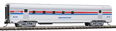 Con-Cor 41434 N Scale Budd 72' Corrugated-Side Railway Post Office - Ready to Run -- Amtrak (Phase III, silver, red, white, blue)