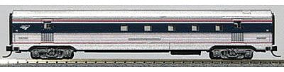 Con-Cor 41442 N Scale Budd 72' Fluted-Side Railway Post Office - Ready to Run -- Amtrak #92 (Phase IVb, silver, Wide blue & Thin red Stripe, Wave Logo)
