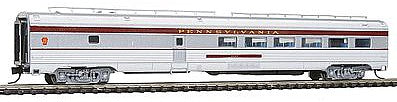 Con-Cor 41453 N Scale Budd 85' Corrugated-Side Diner - Ready to Run -- Pennsylvania Railroad (silver, tuscan Letterboard, Small Keystone)