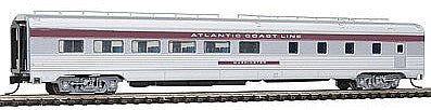 Con-Cor 41457 N Scale Budd 85' Corrugated-Side Diner - Ready to Run -- Atlantic Coast Line (silver, purple Letterboard)