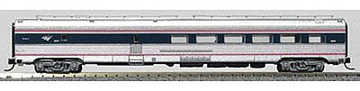 Con-Cor 41467 N Scale Budd 72' Fluted-Side Diner - Ready to Run -- Amtrak #8503 (Phase IVb, silver, Wide blue & Thin red Stripe, Wave Logo)