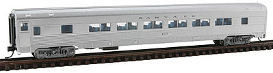 Con-Cor 41476 N Scale Budd 85' Corrugated-Side Twin-Window Coach - Ready to Run -- Santa Fe (silver)