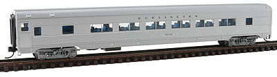 Con-Cor 41480 N Scale Budd 85' Corrugated-Side Twin-Window Coach - Ready to Run -- Chicago, Burlington & Quincy (silver)
