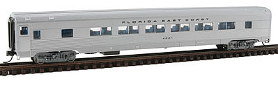Con-Cor 41483 N Scale Budd 85' Corrugated-Side Twin-Window Coach - Ready to Run -- Florida East Coast (silver)