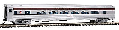 Con-Cor 41485 N Scale Budd 85' Corrugated-Side Twin-Window Coach - Ready to Run -- Canadian Pacific (silver, maroon)