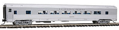 Con-Cor 41487 N Scale Budd 85' Corrugated-Side Twin-Window Coach - Ready to Run -- California Zephyr (silver)