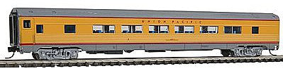 Con-Cor 41489 N Scale Budd 85' Corrugated-Side Twin-Window Coach - Ready to Run -- Union Pacific (Armour Yellow, gray)