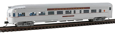 Con-Cor 41503 N Scale Budd 85' Corrugated-Side Round-End Observation - Ready to Run -- Pennsylvania Railroad (silver, tuscan Letterboard; Small Keystone)