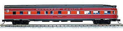 Con-Cor 41516 N Scale Budd 85' Corrugated-Side Round-End Observation - Ready to Run -- Southern Pacific (Daylight, red, orange, black)