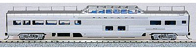 Con-Cor 41526 N Scale Pullman-Standard 85' Corrugated-Side Pleasure Dome - Ready to Run -- Santa Fe (silver)