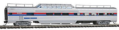 Con-Cor 41534 N Scale Pullman-Standard 85' Corrugated-Side Pleasure Dome - Ready to Run -- Amtrak (Phase III; silver, red, white, blue)