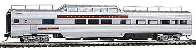 Con-Cor 41535 N Scale Pullman-Standard 85' Corrugated-Side Pleasure Dome - Ready to Run -- Canadian Pacific (silver, maroon)