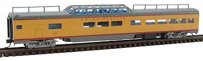 Con-Cor 41539 N Scale Pullman-Standard 85' Corrugated-Side Pleasure Dome - Ready to Run -- Union Pacific (Armour Yellow, gray)