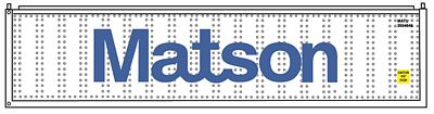 Con-Cor 443003 N Scale 40' Hi-Cube Container 2-Pack - Ready to Run -- Matson Set #1 (white, blue, Billboard Lettering)