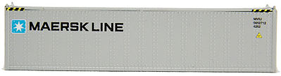 Con-Cor 443019 N Scale 40' Hi-Cube Container 2-Pack - Ready to Run -- Maersk Line #1 (gray, blue, black)