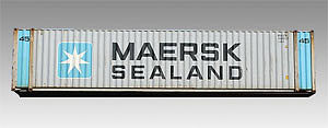 Con-Cor 443101 N Scale 40' Reefer Container w/ThermoKing Ends 2-Pack - Ready to Run -- Hapag Lloyd Set #1 (white, blue, yellow)