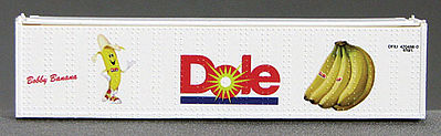 Con-Cor 443109 N Scale 40' Reefer Container w/ThermoKing Ends 2-Pack - Ready to Run -- Dole DFIU Set #1 (white, red, blue, Bobby Banana w/Crossed Legs)