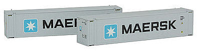 Con-Cor 444001 N Scale 45' Intermodal Container 2-Pack - Ready to Run -- Maersk #1 (white, black, blue, Large Lettering)
