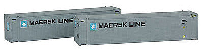 Con-Cor 444005 N Scale 45' Intermodal Container 2-Pack - Ready to Run -- Maersk #1 (white, black, blue, Medium Lettering)