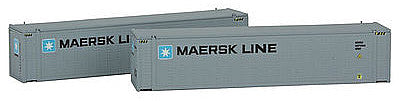 Con-Cor 444006 N Scale 45' Intermodal Container 2-Pack - Ready to Run -- Maersk #2 (white, black, blue, Medium Lettering)