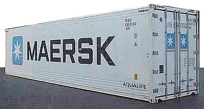 Con-Cor 444007 N Scale 45' Intermodal Container 2-Pack - Ready to Run -- Maersk-Sea Land #1 (white, black, blue)