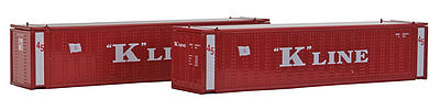 Con-Cor 444010 N Scale 45' Intermodal Container 2-Pack - Ready to Run -- K-Line (red)